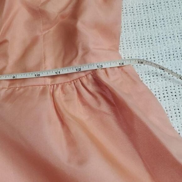 Vintage HandCrafted Pink Peach Lined Zippered Sleeveless Pleated Midi Sz S Dress - Picture 8 of 13